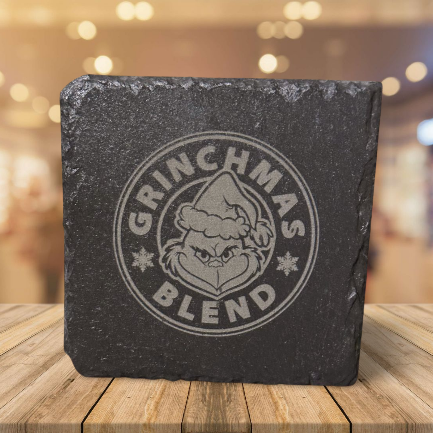 Grinch Christmas Slate Coasters