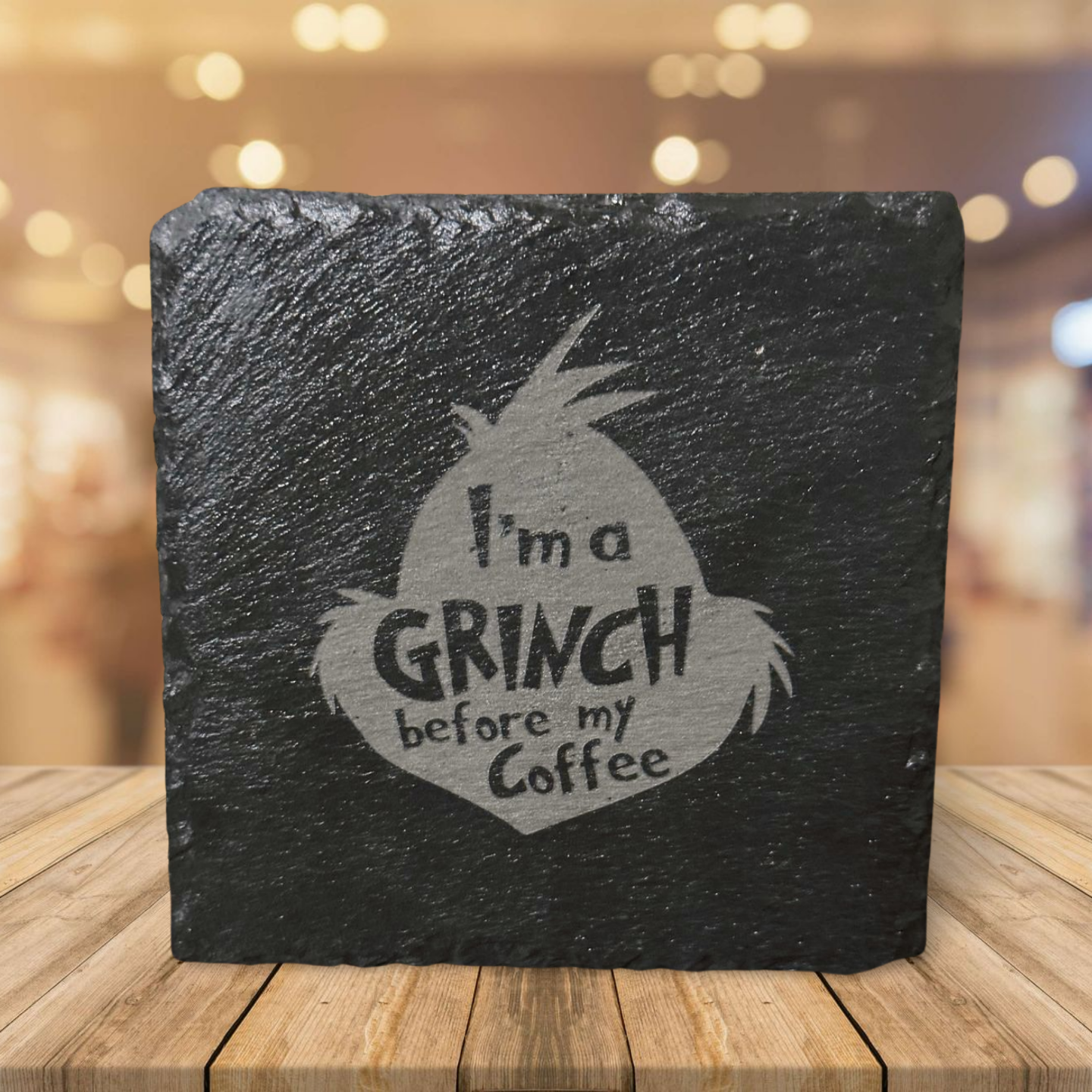 Grinch Christmas Slate Coasters