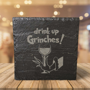 Grinch Christmas Slate Coasters