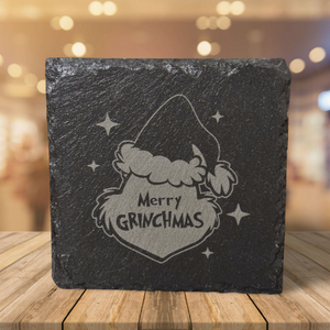 Grinch Christmas Slate Coasters