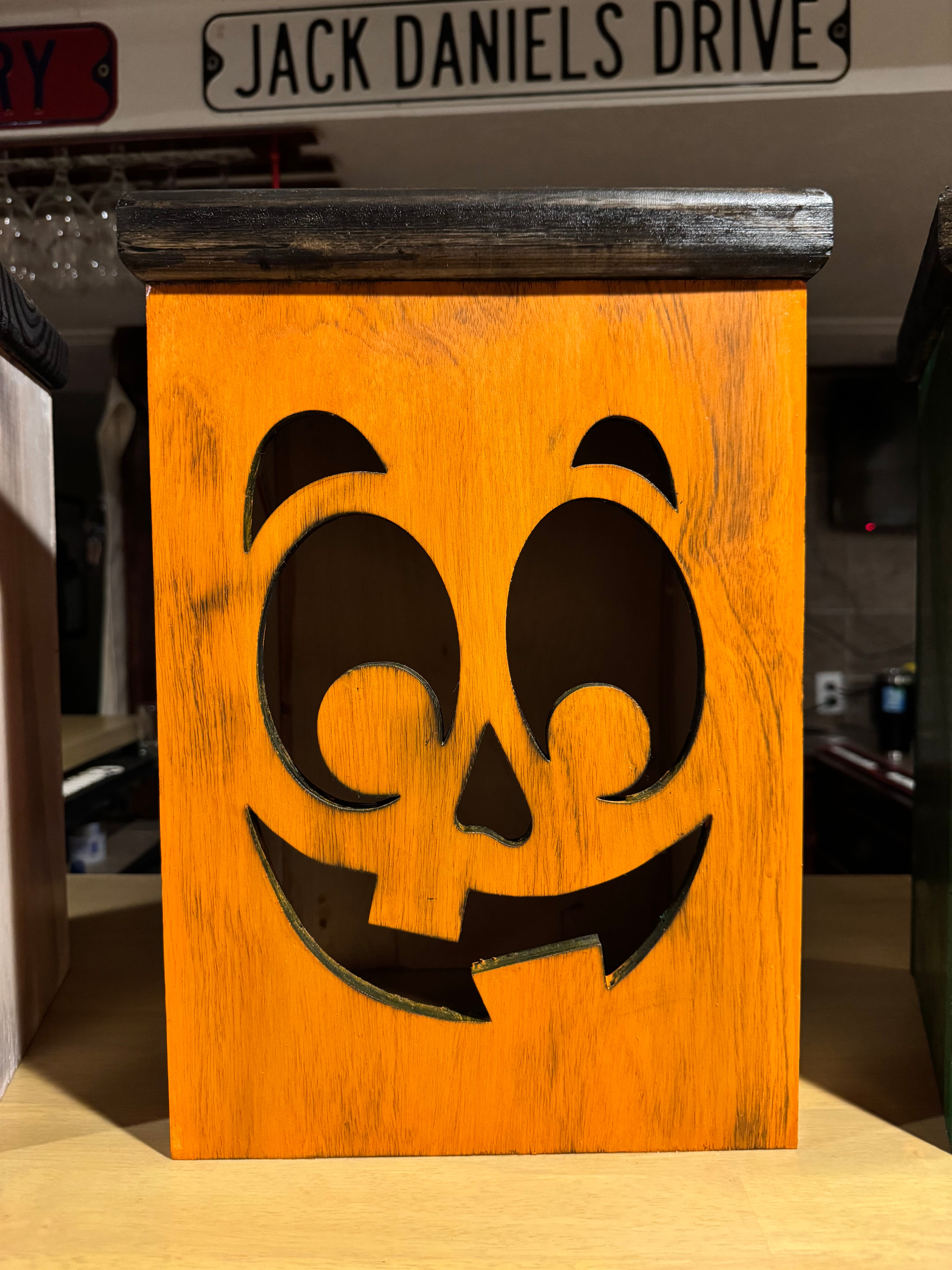 Large Wooden Halloween Lanterns – Ghost, Pumpkin, or Frankenstein