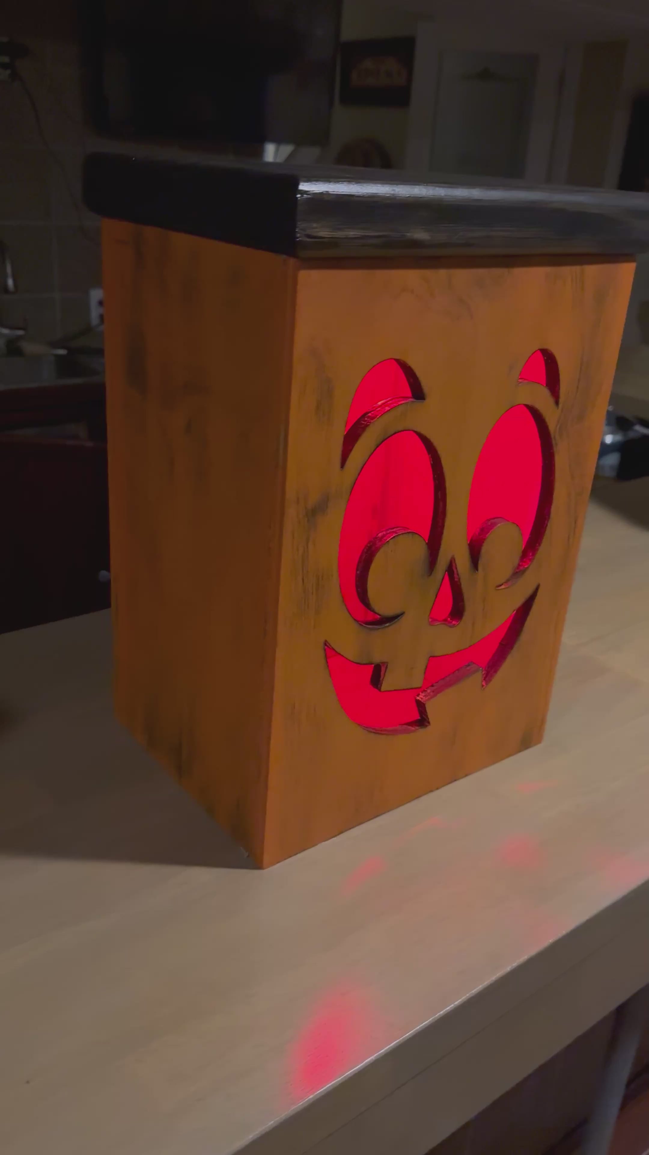 Large Wooden Halloween Lanterns – Ghost, Pumpkin, or Frankenstein