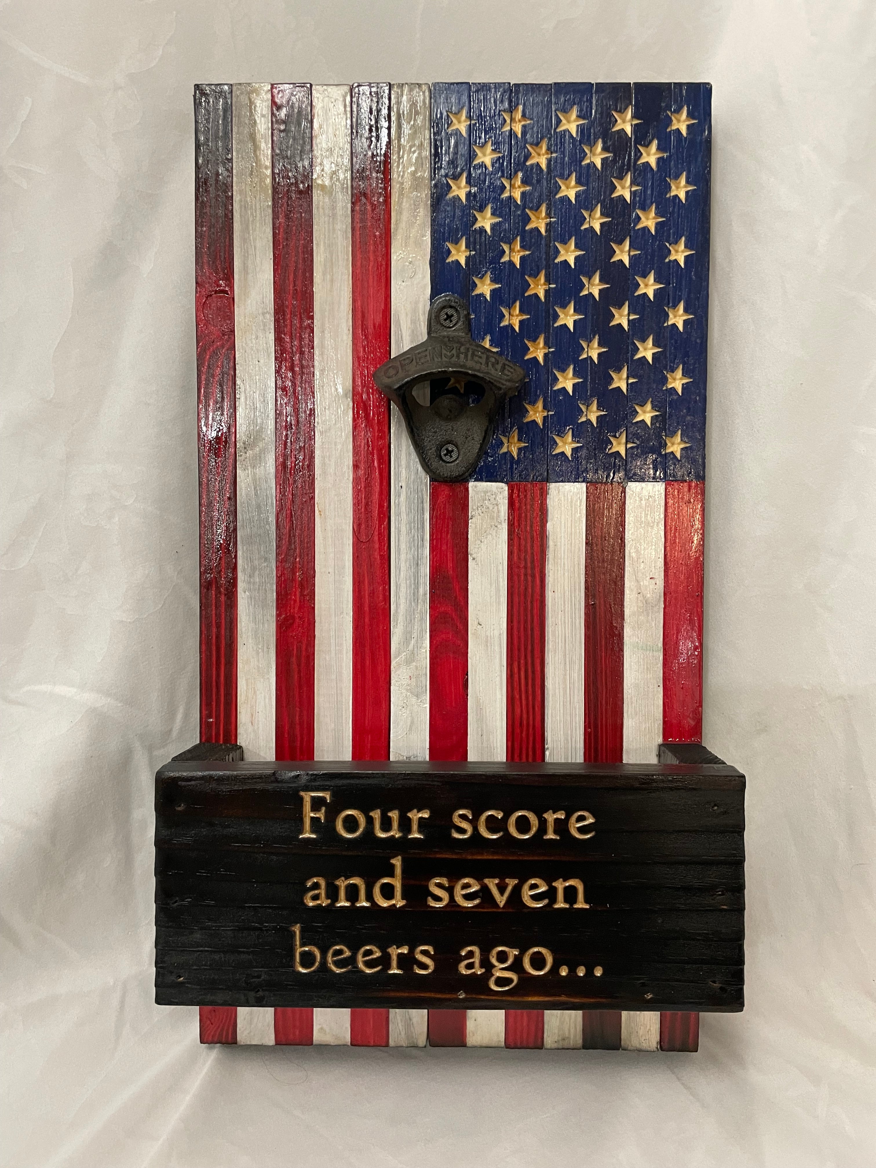 Rustic Flag Bottle Opener