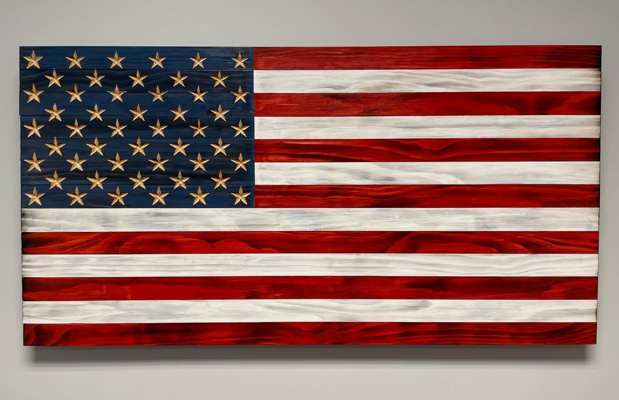 US Rustic Wooden Flag