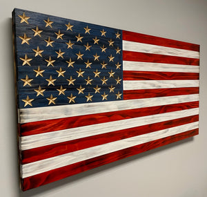 US Rustic Wooden Flag