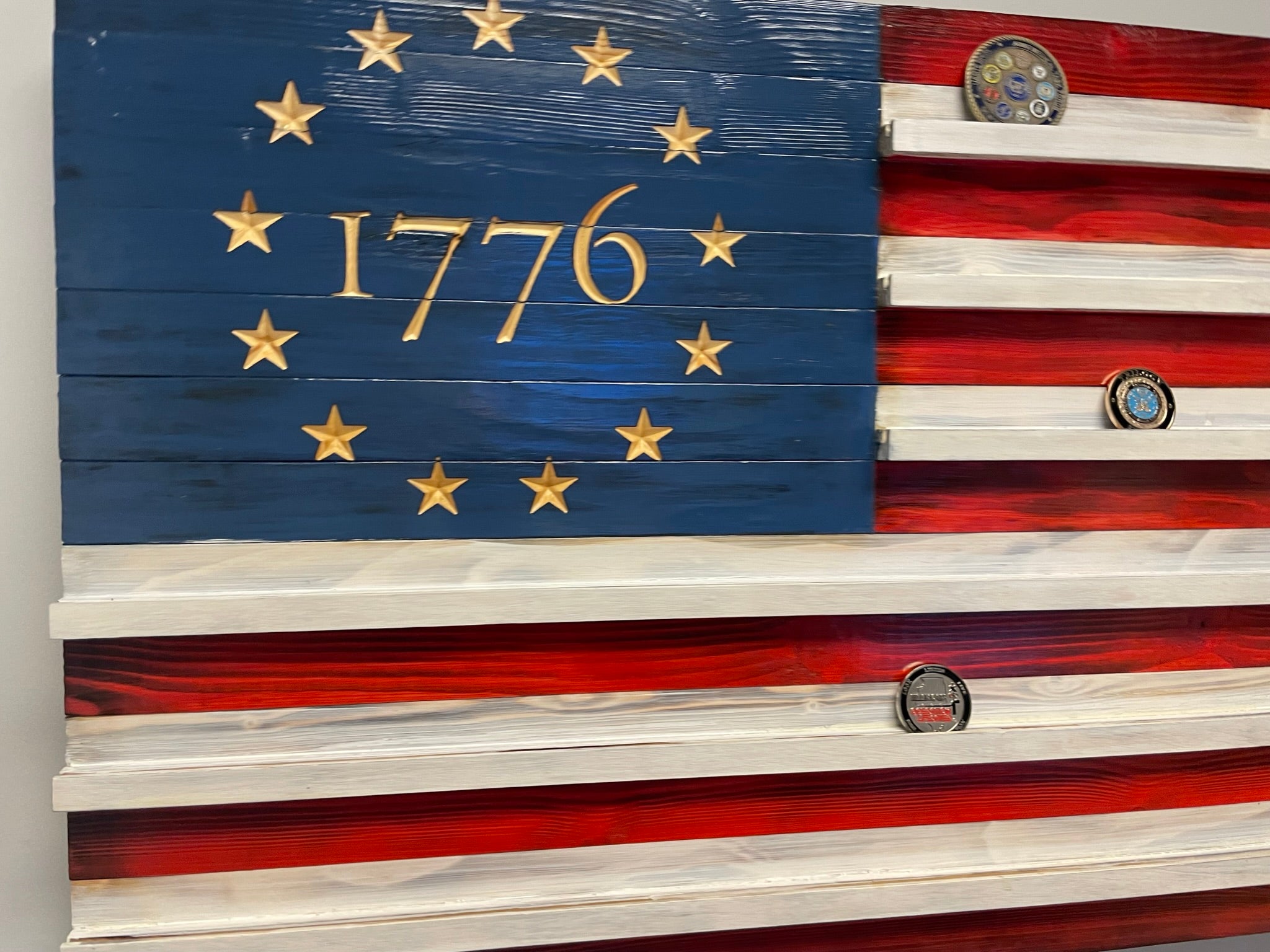 Challenge Coin Rustic Flags