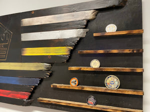 Rustic Flag w/ Challenge Coin Slots