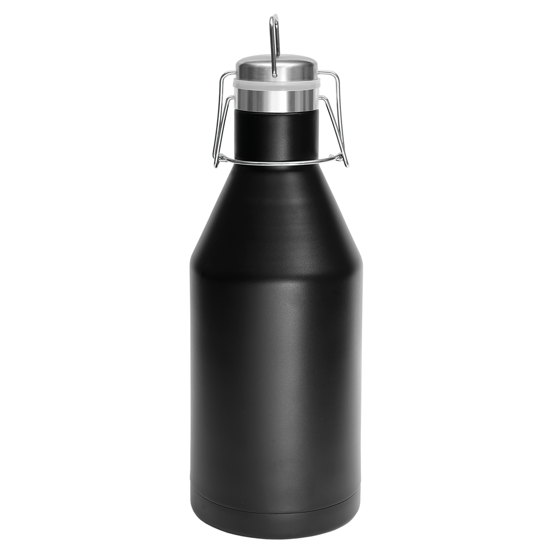 Polar Camel 64 oz. Black Vacuum Insulated Growler with Swing-Top Lid