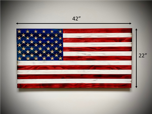 US Rustic Wooden Flag