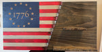 Load image into Gallery viewer, US Rustic Flag w/ Whiskey Decanter/Glass Set
